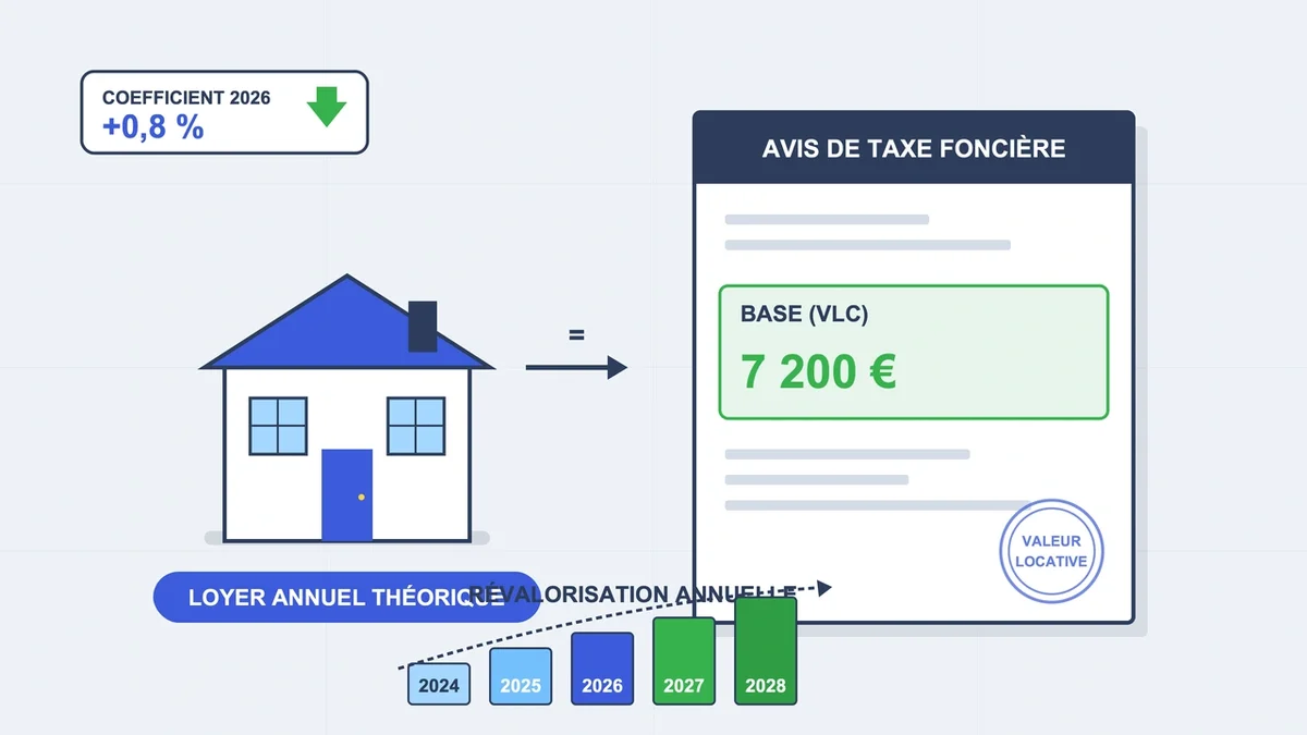 Exemple d'avis de taxe foncière avec mention de la valeur locative cadastrale