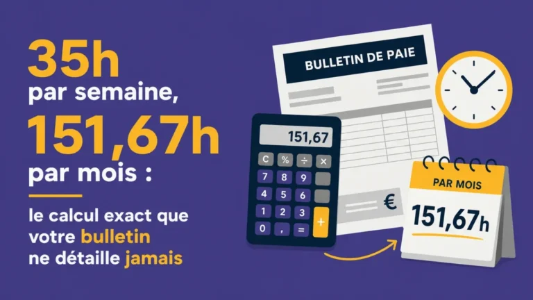 35h par semaine, 151,67h par mois : le calcul exact que votre bulletin ne détaille jamais